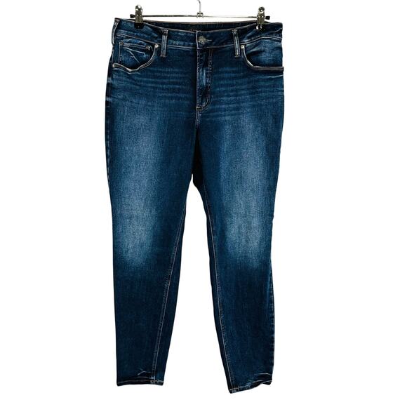 Silver Jeans Co. Womans Sz 14 Avery Skinny Denim Jeans Western Glove Works - Picture 1 of 8